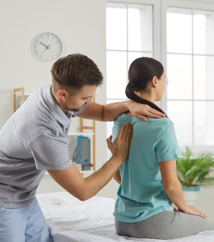 Patient receiving chiropractic back care